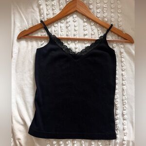 Vintage America Black Lace Cami Top